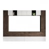 Parete attrezzata moderna porta TV soggiorno sospesa legno bianco A105 Offerta