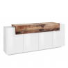 Sideboard Design weißes Holz 200cm Sideboard 4 Fächer Corona Side Angebot
