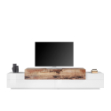 Moderner TV-Schrank 240cm 4 Fächer 3 Türen weißes Holz Corona Low Maple Angebot