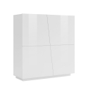 Sideboard Wohn- und Esszimmer 120cm 2 Türen 4 Regalböden Hochglanz Weiß Vega Home Angebot