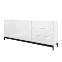 Metis Up Sideboard Wohnzimmer 2 Türen 3 Schubladen 170 cm Hochglanz Weiß Kommode Angebot