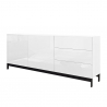 Metis Up Sideboard Wohnzimmer 2 Türen 3 Schubladen 170 cm Hochglanz Weiß Kommode Angebot