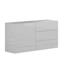 Sideboard Wohnzimmerschrank mit Tür und 3 Schubladen weiß glänzend Metis Three Angebot