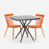 Set 2 Stühle modernes Design quadratischer Tisch 70x70cm Roslin Black Kosten