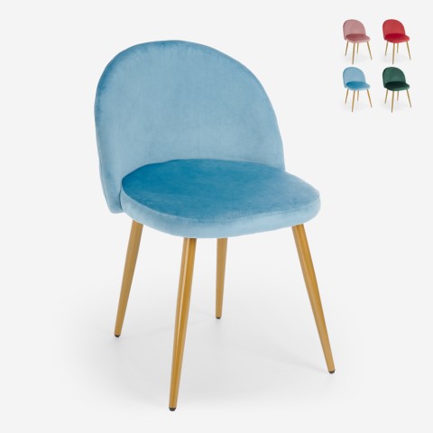 Moderner Stuhl Sessel Samt Küche Esszimmer Wohnzimmer goldene Beine Bert Aktion