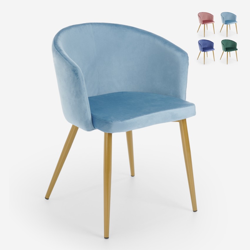 Chaise de salle à manger cuisine en velours moderne pieds dorés Patogu Vente Chaise de salle à manger cuisine en velours moderne pieds dorés Patogu Vente