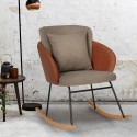 Moderner Schaukelstuhl Holz Sessel Wohnzimmer Kissen Supoles Verkauf