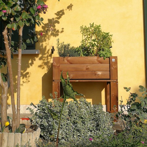 Hoher hölzerner Garten-Pflanzkübel für Balkon und Terrasse 81x44x80cm Aktion