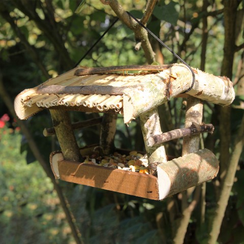Wildvogelhäuschen aus Holz für den Außenbereich Natural