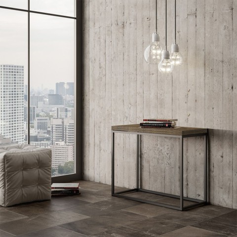 Consolle allungabile tavolo legno moderno 90x45-90cm Nordica Libra Noix Promozione