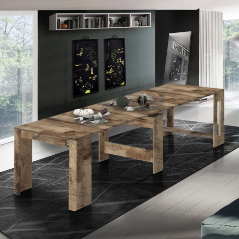 Table à manger extensible  en bois 90x51-300cm Pratika Wood Promotion