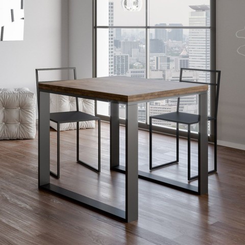 Ausziehbarer Esstisch für die Küche 90x90-180cm Tecno Libra Noix Aktion
