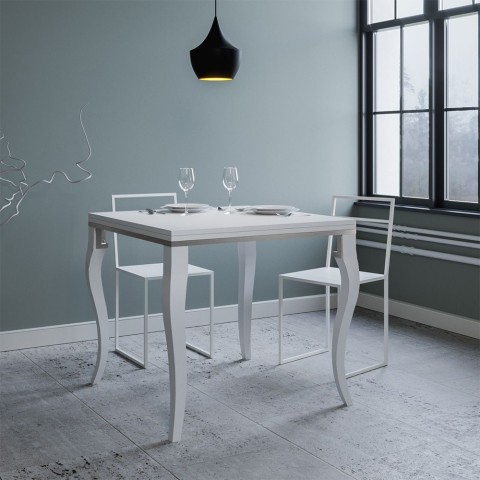 Tavolo da pranzo allungabile 90x90-180cm bianco classico Olanda Libra Promozione