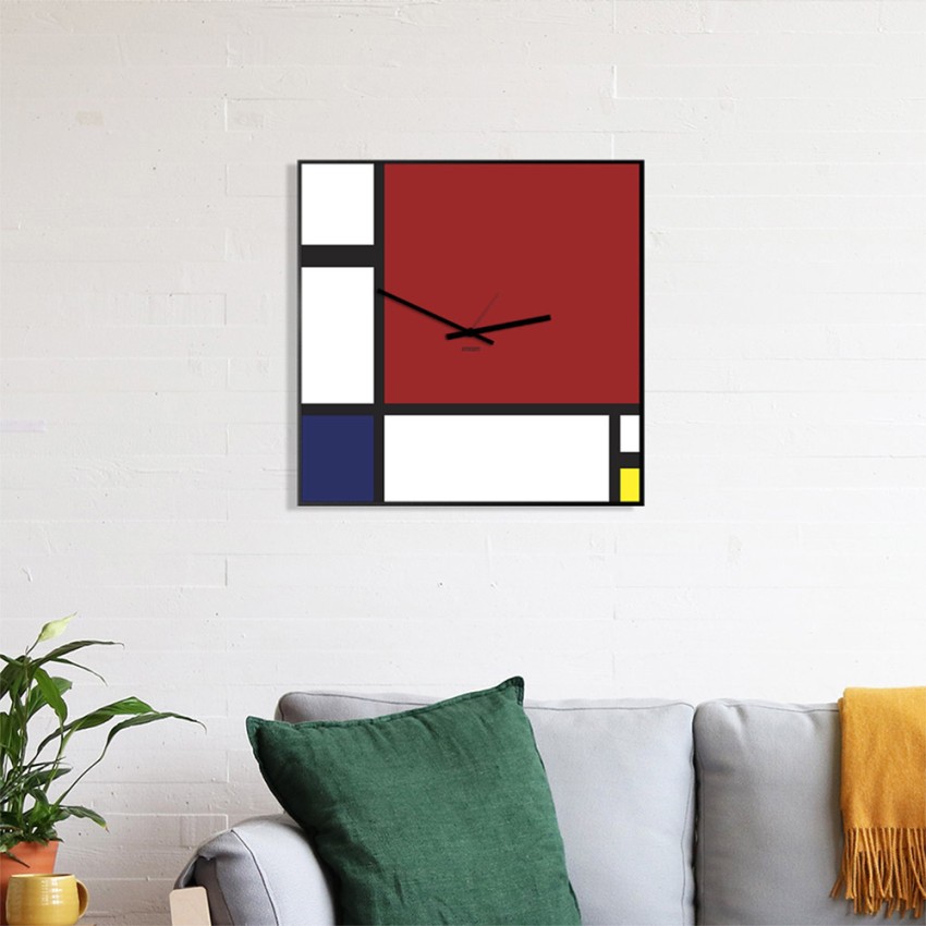 Horloge murale design moderne tableau magnétique Mondrian Promotion Horloge murale design moderne tableau magnétique Mondrian Promotion