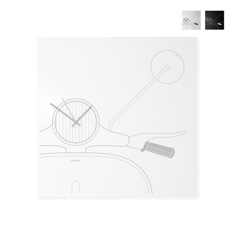 Magnetische Whiteboard-Schlüsselanhänger-Wanduhr Vespa Scooter Clock