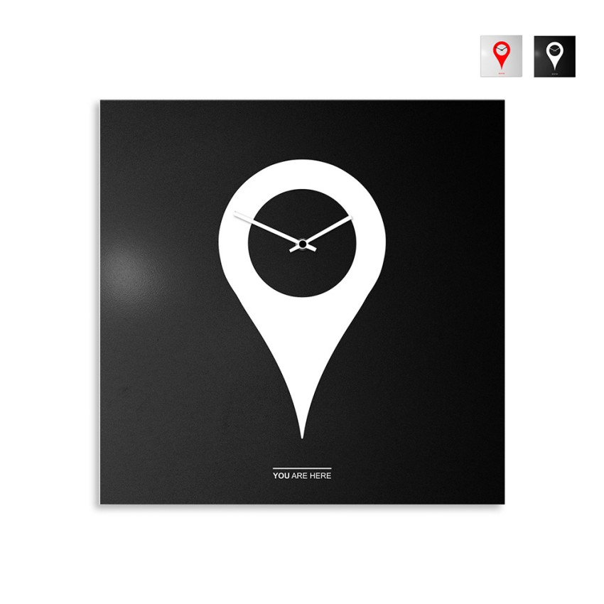 Horloge murale moderne carrée décorative 50x50cm You Are Here Promotion Horloge murale moderne carrée décorative 50x50cm You Are Here Promotion
