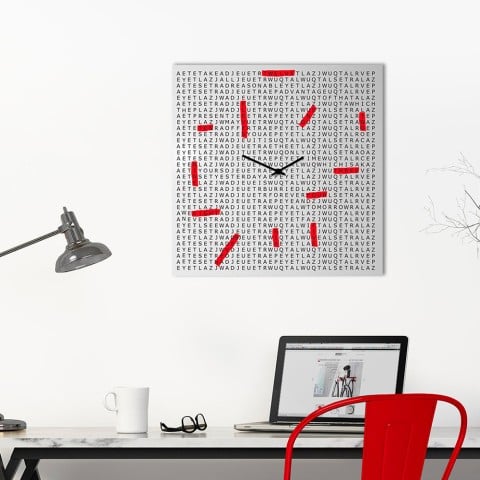 Orologio da parete moderno decorativo quadrato soggiorno Crossword Promozione