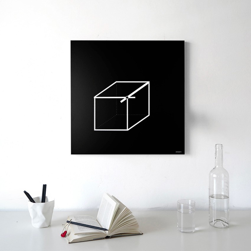 Horloge murale carrée 50x50 cm design géométrique minimal Cube Promotion Horloge murale carrée 50x50 cm design géométrique minimal Cube Promotion
