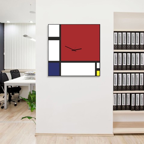 Mondrian Grand tableau magnétique horloge murale design moderne Promotion