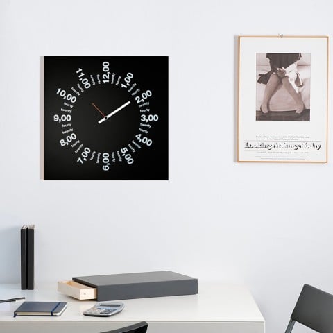 Orologio da parete quadrato design moderno minimal 50x50cm Only Hours Promozione