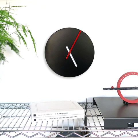 Orologio da parete rotondo design minimal moderno nero Trendy Promozione