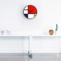 Horloge murale design moderne art contemporain ronde Mondrian Promotion