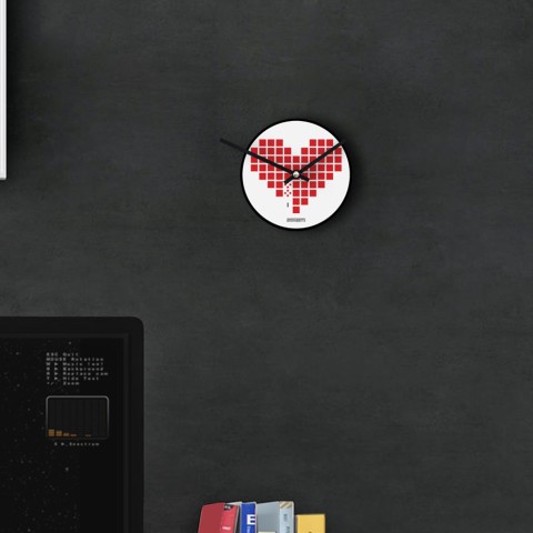 Orologio da parete rotondo videogame arcade moderno Love Invaders Promozione