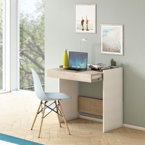 Bureau d'étude et de travail à domicile 80x40 avec tiroir moderne Home Desk Promotion
