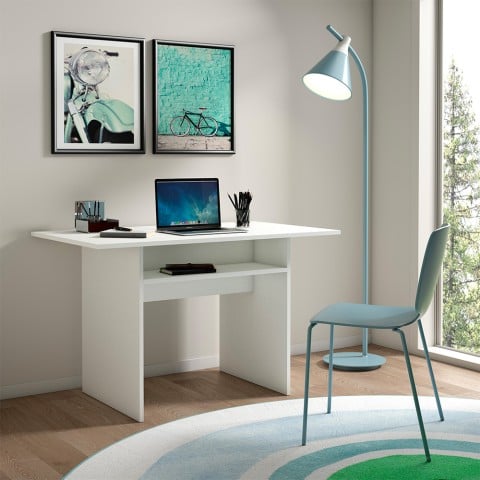 Consolle allungabile tavolo scrivania legno bianco 120x35-70cm Oplà Promozione
