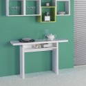 Consolle allungabile tavolo scrivania legno bianco 120x35-70cm Oplà Sconti