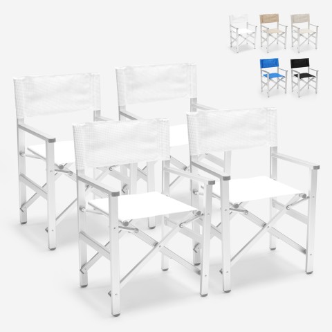 4 chaises de plage pliables portables textilène aluminium Regista Gold Promotion