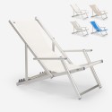 Sedia sdraio mare spiaggia braccioli alluminio pieghevole Riccione Gold Lux 