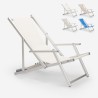 Sedia sdraio mare spiaggia braccioli alluminio pieghevole Riccione Gold Lux 