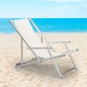 Sedia sdraio mare spiaggia braccioli alluminio pieghevole Riccione Gold Lux 