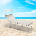 2er Set Sonnenliegen Strandliegen Liegestühle aus Aluminium Gabicce Gold 