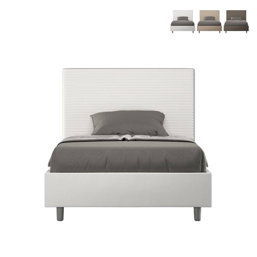 Letto piazza e mezza 120x200 francese contenitore similpelle Focus P1 Misure Letto piazza e mezza 120x200 francese contenitore similpelle Focus P1 Misure