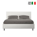 Lit double avec coffre 160x190 simili cuir moderne Adele M Offre