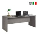 Schreibtisch Arbeitstisch Bürotisch Holz Zementfarbe Grau Modern Design 180x69cm Pratico Verkauf