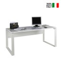 Schreibtisch Breit Hochglanz Weiß für Büro Arbeitszimmer 170x80cm Ghost-Desk Verkauf