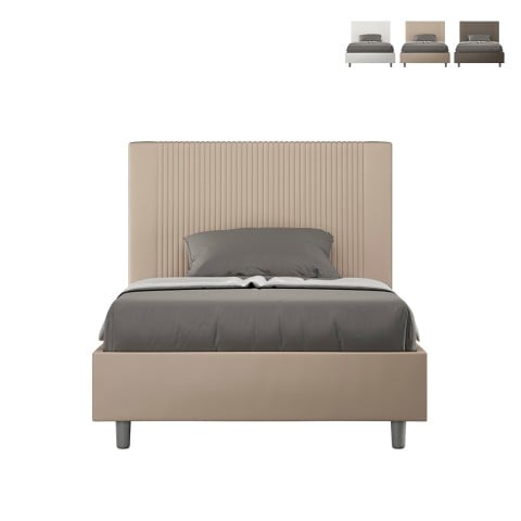 Lit double 120x200 avec rangement en similicuir Goya P1 Promotion
