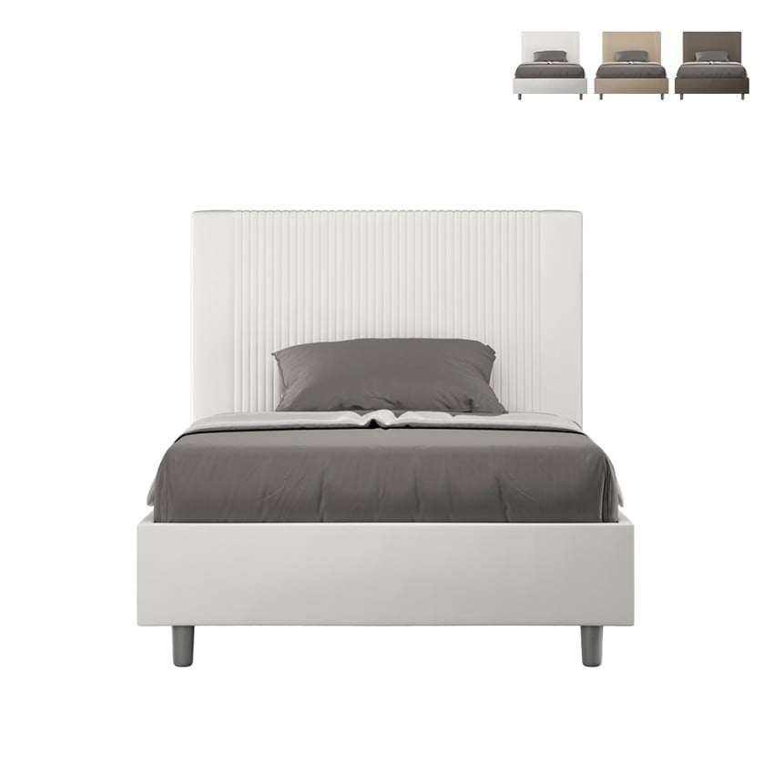 Letto francese contenitore 140x200 piazza e mezza similpelle Goya F Promozione Letto francese contenitore 140x200 piazza e mezza similpelle Goya F Promozione