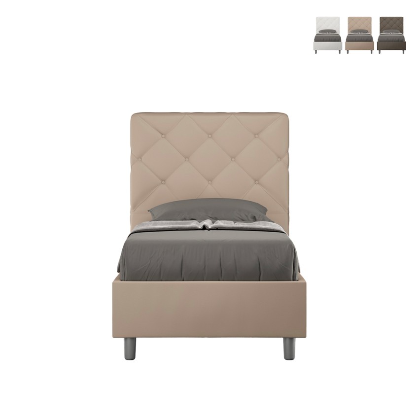 Letto singolo con rete contenitore 100x200 camera da letto Priya S2 Promozione